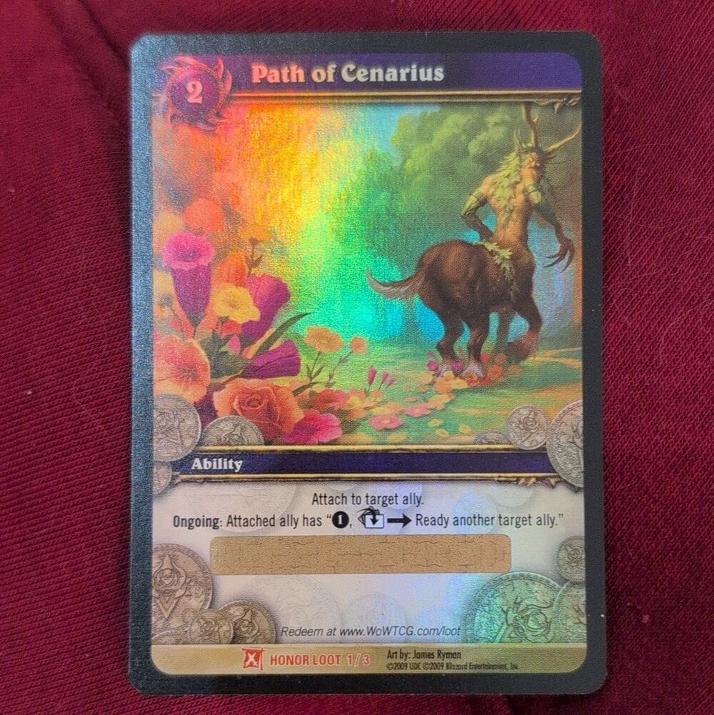 World of Warcraft TCG Path of Cenarius Honor Loot 1/3 Foil Loot Card